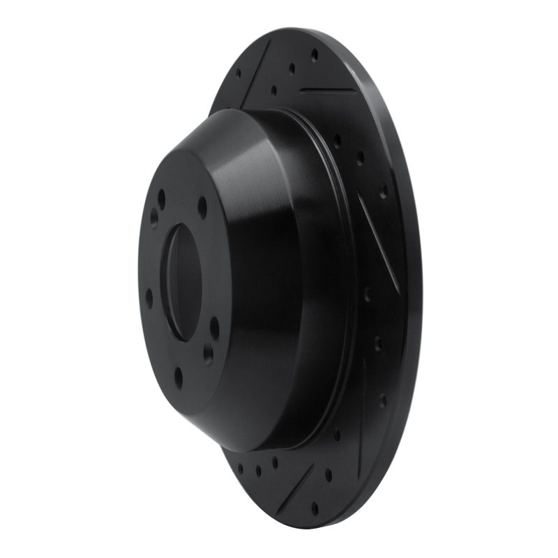 Hyundai Santa Fe Brake Rotor (1) - Rear Left - R1 Concepts - Drilled & Slotted - Black - `10-`21